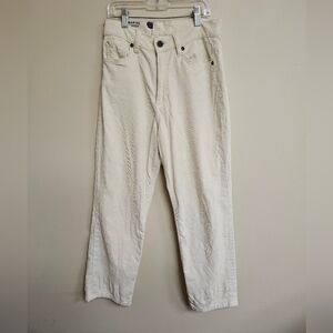 Marine Layer Vintage Straight Corduroy White Cream Size 25